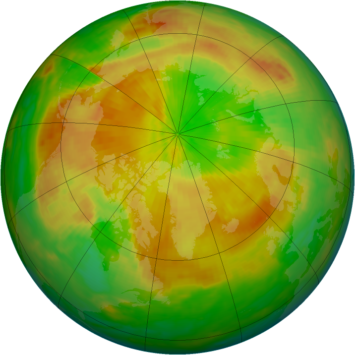 Arctic ozone map for 10 May 1992